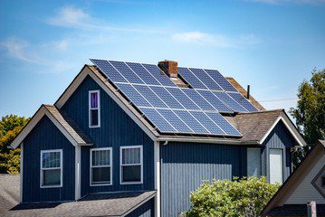 Solar panels on a residential home