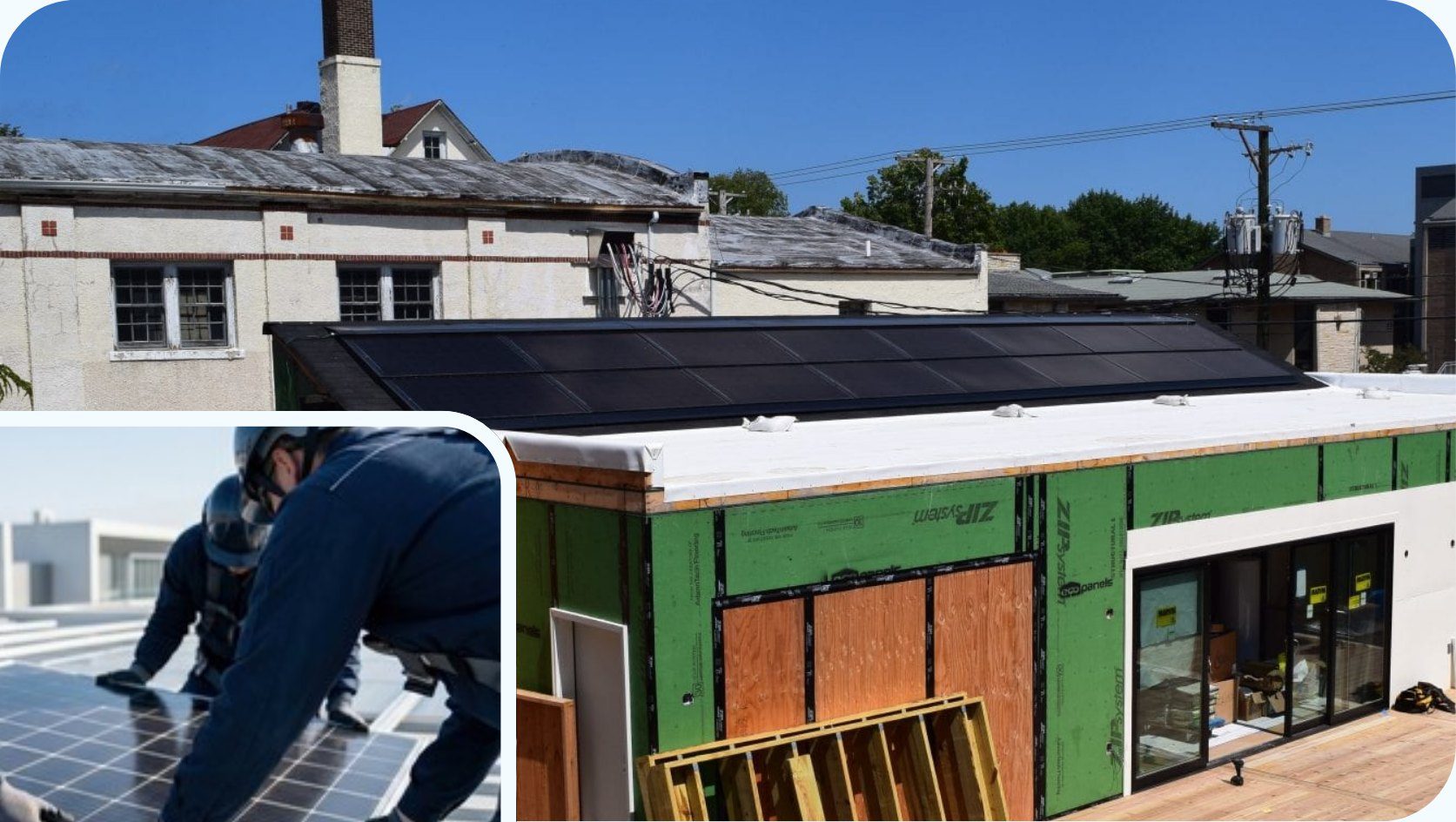 Commercial building with a rooftop solar array