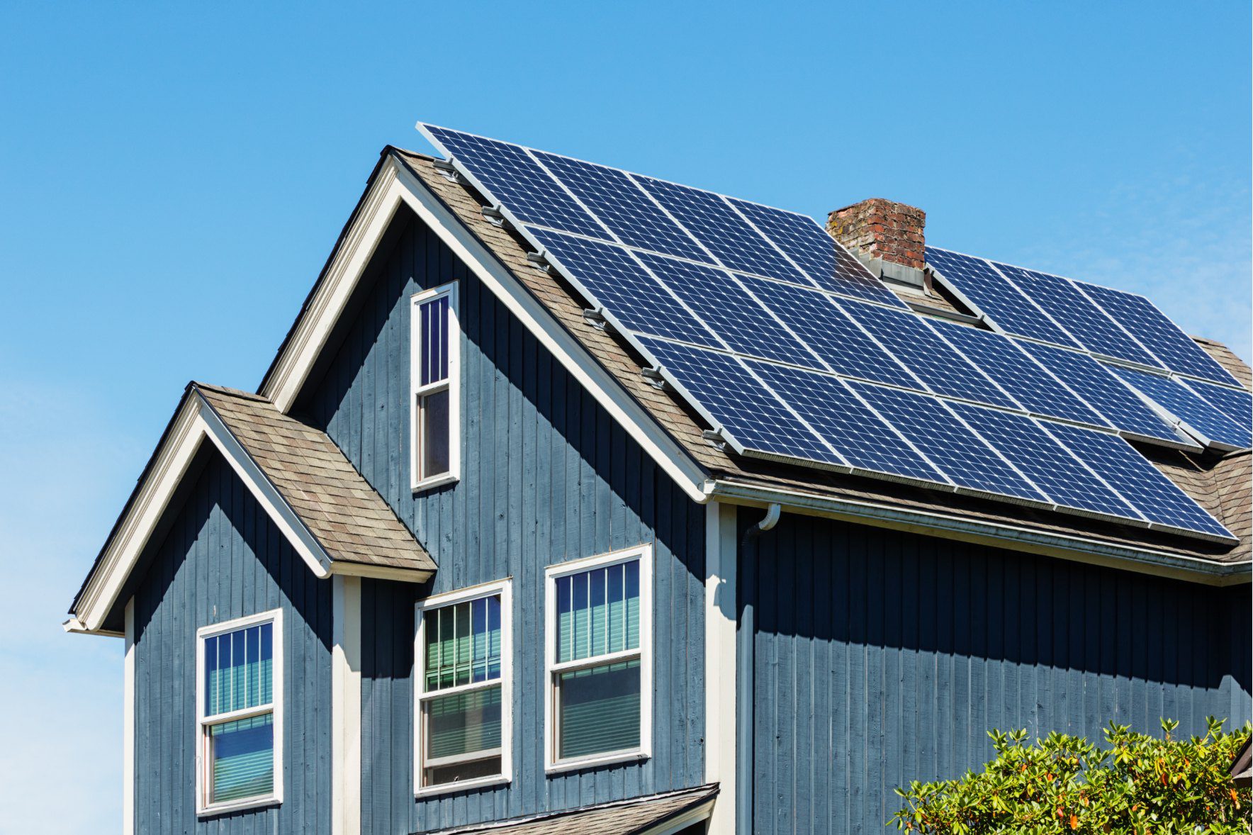 Solar panels on a residential home